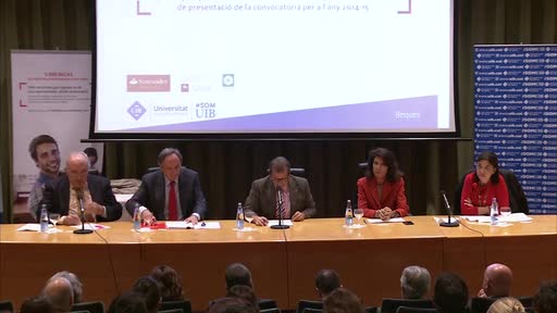 Acte de lliurament de les beques SANTANDER CRUE CEPYME 2013-2014. I presentació de la convocatòria 2014-2015