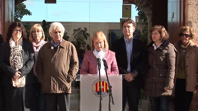 Lectura d'un manifest conjunt dels Rectors de totes les universitats públiques espanyoles.