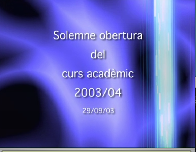 Cerimònia d'obertura de l'any  acadèmic 2003-2004