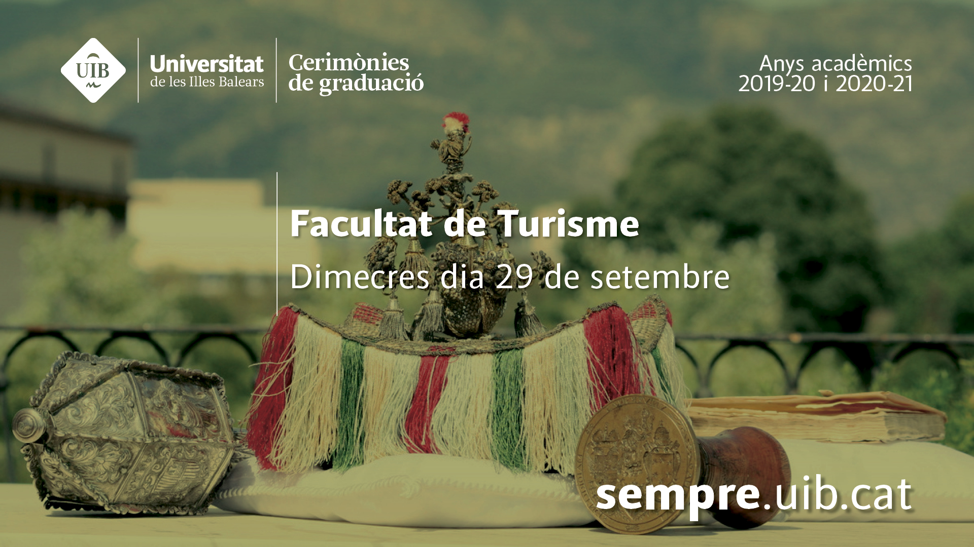 Cerimònia de graduació de la Facultat de Turisme. Anys acadèmics 2019-20 i 2020-21