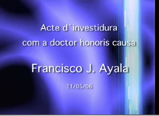 Acte d'investidura de  Francisco J Ayala com a Honoris Causa