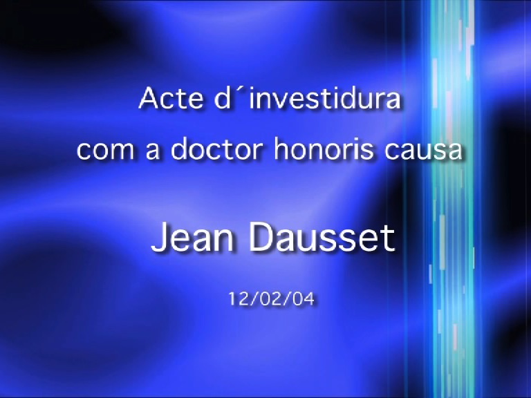 Acte d'investidura del senyor Jean Dausset com a doctor honoris causa