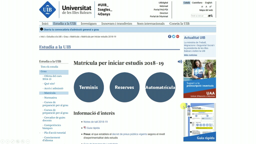 Servei d'Alumnes i Gestió Acadèmica.Com formalitzar la matrícula d'inici dels estudis de grau?