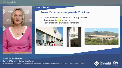 Servei d'Alumnes i Gestió Acadèmica.Recomanacions per realitzar les proves d'accés a la Universitat per a més grans de 25 i de 45 anys