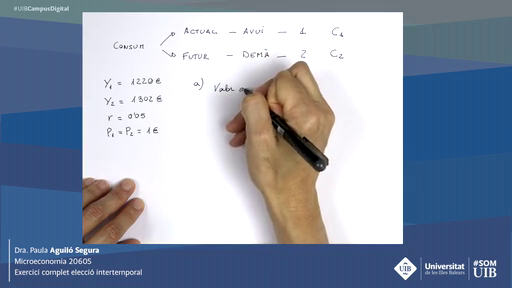 Dra.Paula Aguiló Segura.Microeconomia 20605.Exercici complet elecció intertemporal